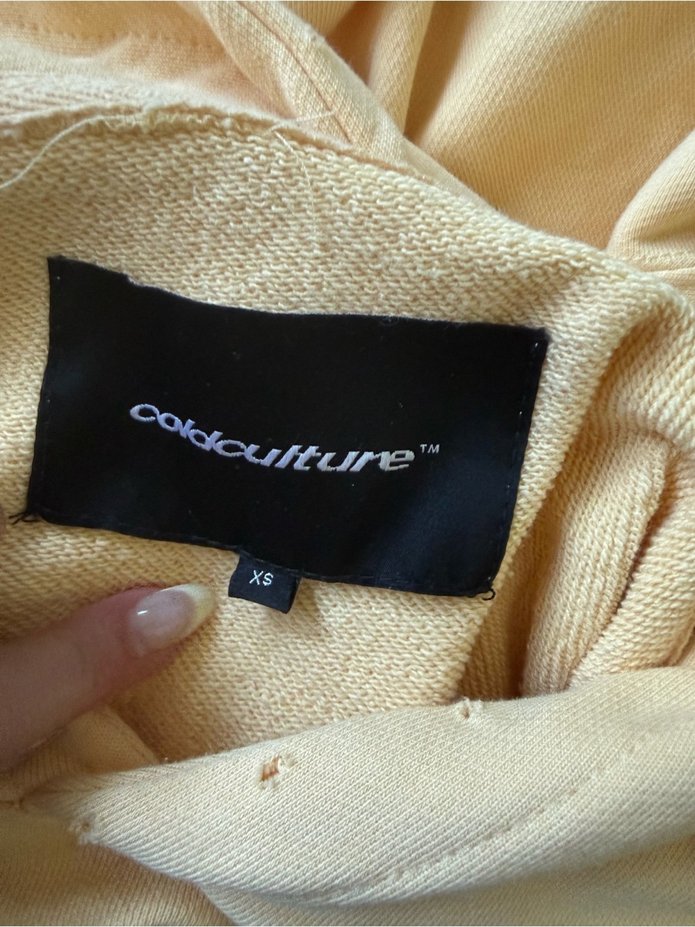 Cold culture hoodie yellow Star Embroidered size xs - Picture 6 of 6